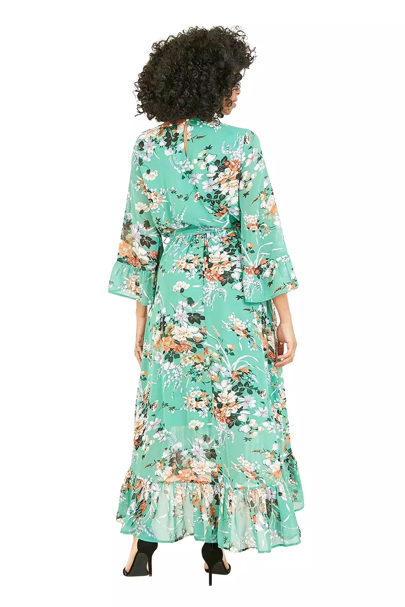 Yumi Green Garden Floral Print Dress